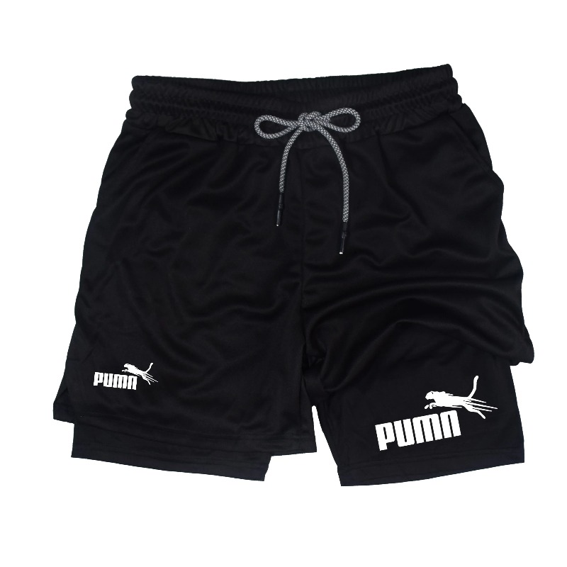 夏用通気性ツーインワン二層構造ショーツメンズ弾性コンプレッシ - Compression Shorts Athletes のレビューと価格