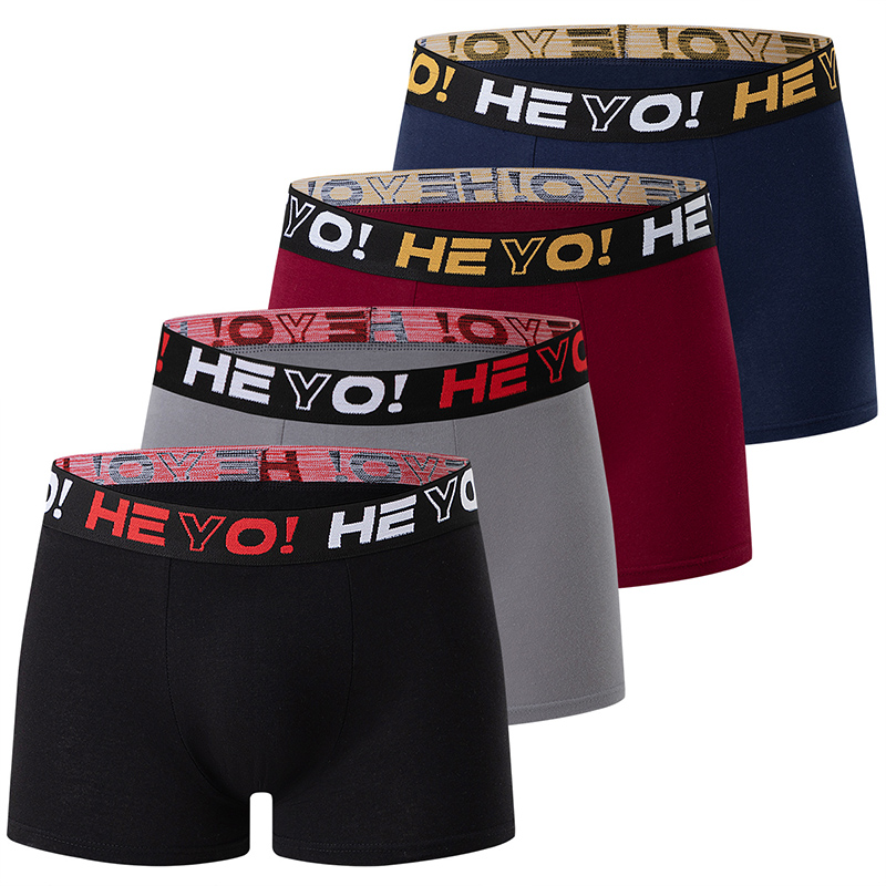 メンズ無地コットン下着4枚セット、カジュアルで多用途、伸縮性 - Boxer Brief Pack Cotton のレビューと価格