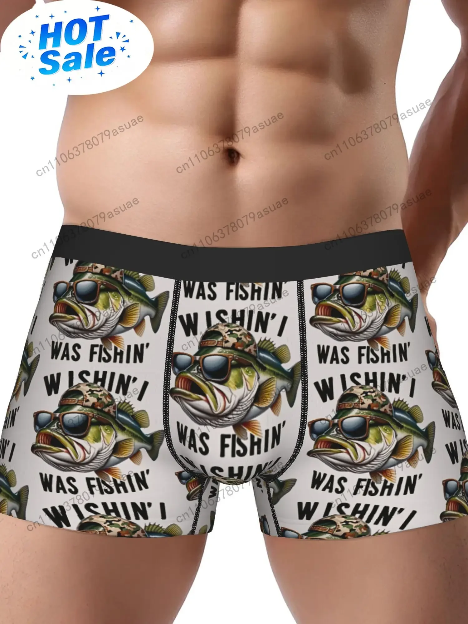 メンズフィッシングアンダーウェア - 面白い鯉とバスのグラフ - Quick Dry Underwear のレビューと価格